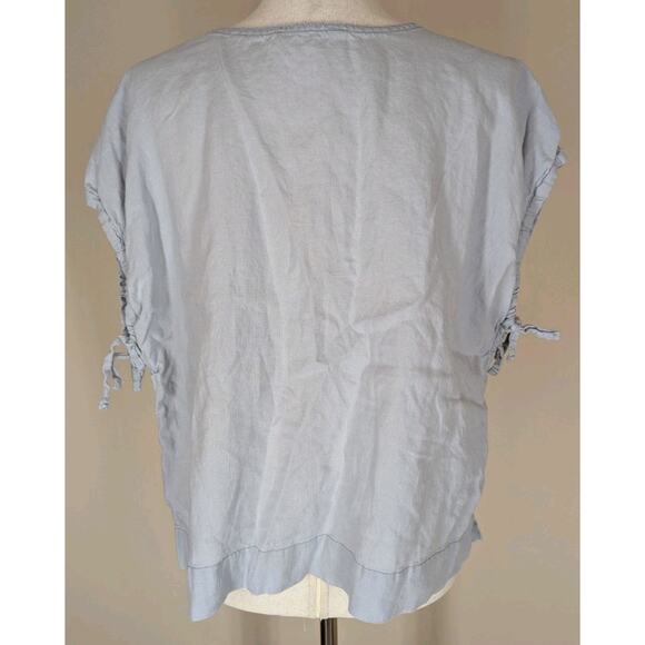 Everlane The Drawstring Tunic 100% Linen Pastel Blue Size Medium - Picture 3 of 9